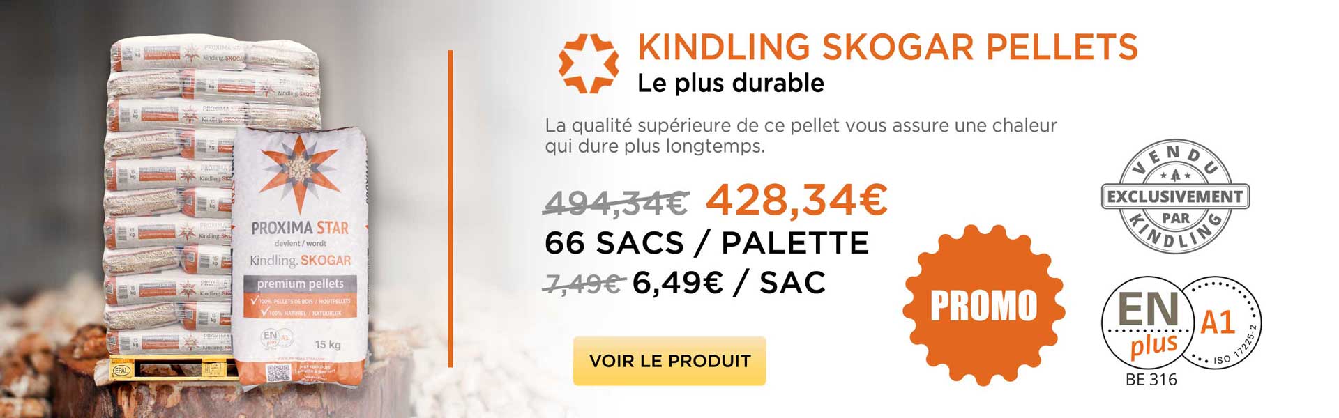 Palette pellets Kindling Skogar promo