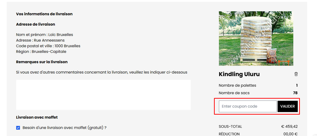palette pellets commande welcome 5 utilisation